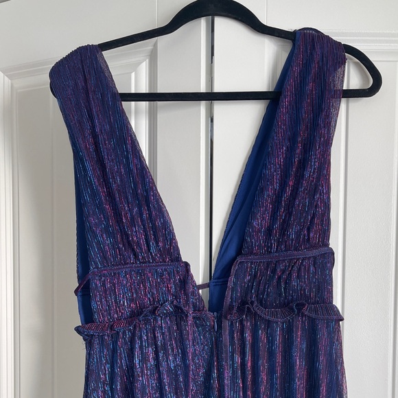 CLOSET CLOSING❗️NWT Lulus Spotlight On You Blue And Pink Metallic Maxi Dress - Picture 13 of 14